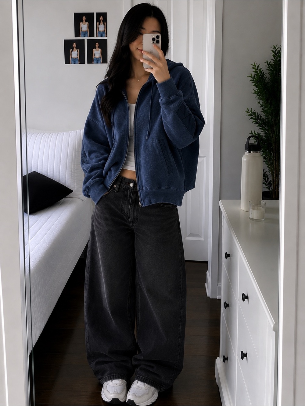 Michael Kors Gray Ribbed Knit Hoodie